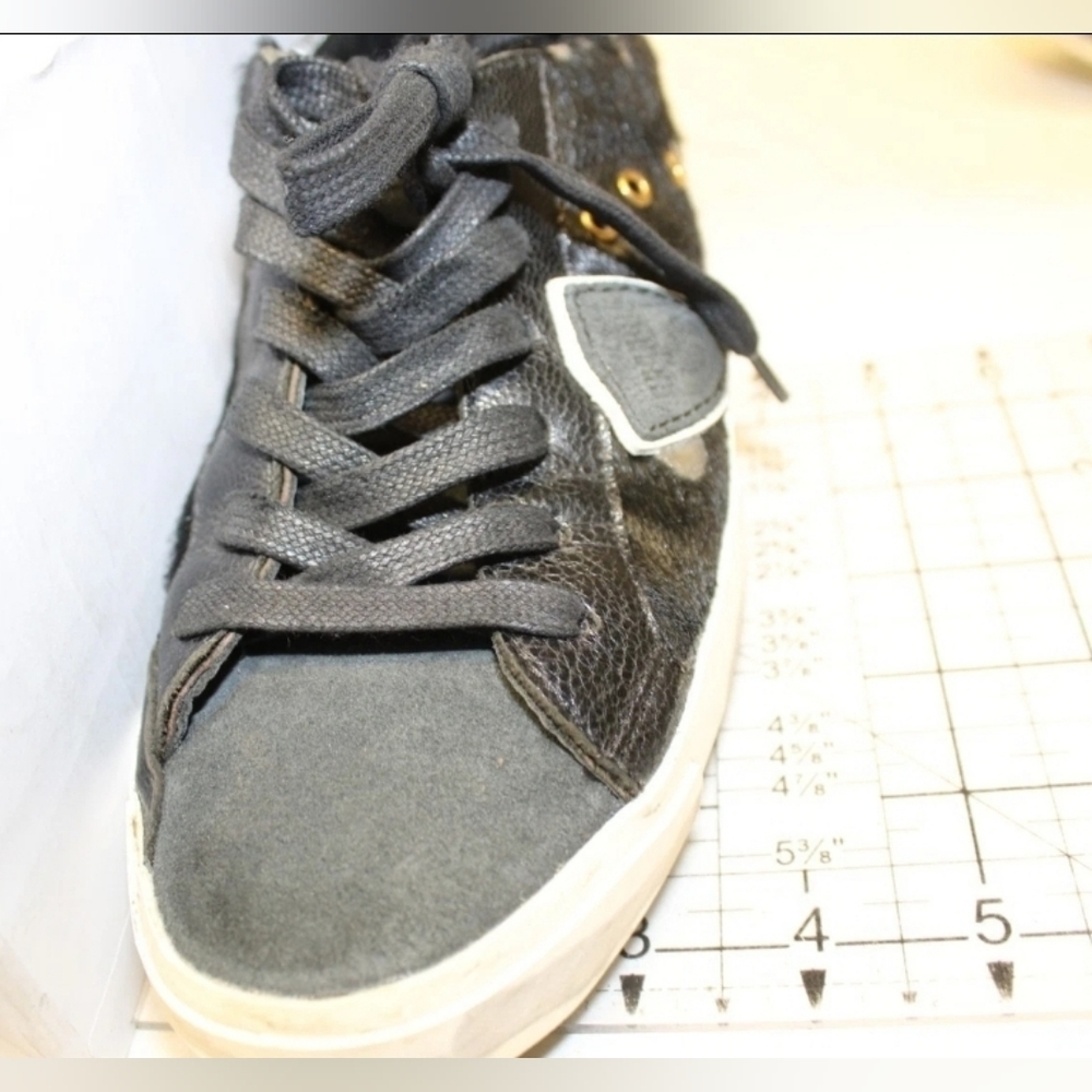 Philippe Model Paris Designer  Leather Hair Low Skate Sneakers Shoes 7 37 - Picture 15 of 16